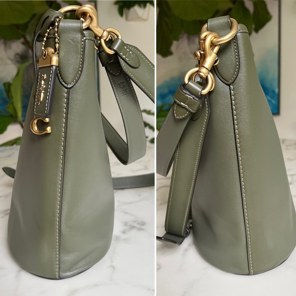Coach 1941 Dakota Bucket Bag Army Green Govetanned Leather Brass CH726 Crossbody - Picture 8 of 16